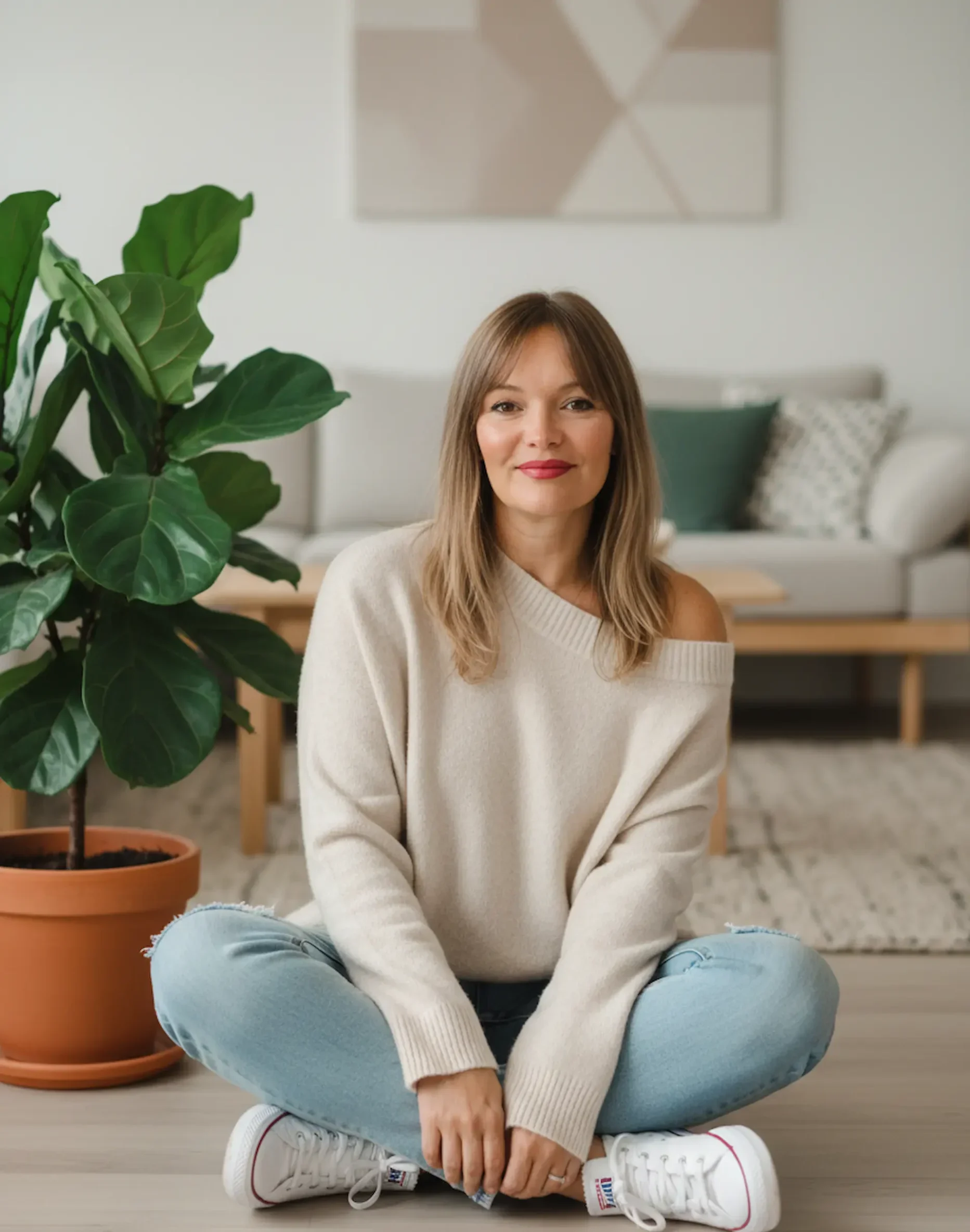 Ángela Mure trabajando en la estrategia de marca de Mure Home Staging Madrid